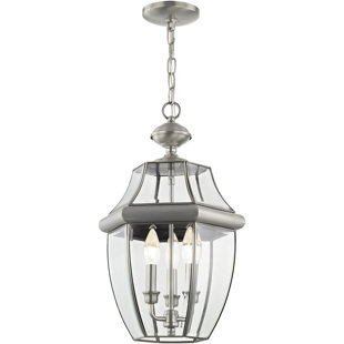 Luminaire suspendu d'extérieur avec abat-jour en verre transparent