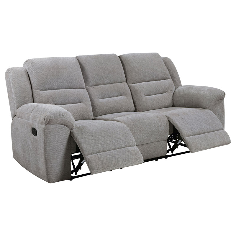 Rodden Chenille Upholstered Reclining Sofa Gray