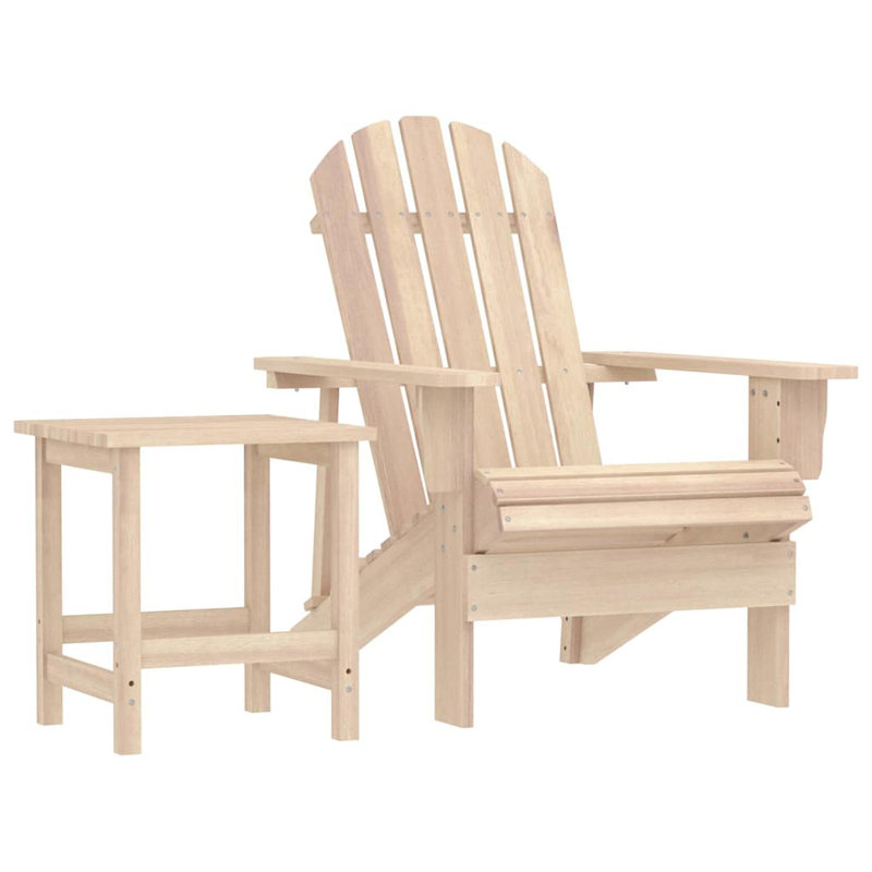 Harvel Fir Outdoor Adirondack Chair With Table, Walnut
