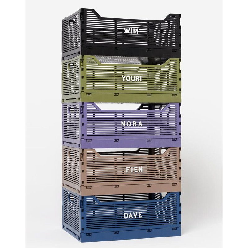 Rebrilliant Plastic Crate, 1, 5.9" H x 15.75" W x 11.8" D, Blush Pink