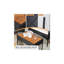 Ensemble de conversation d'extérieur en osier pour patio - Chaises rembourrées avec plateau en bois, rotin noir