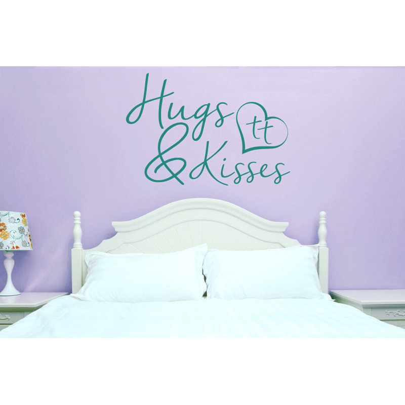 Hugs and Kisses Wall Sticker, Medium, Aqua Green