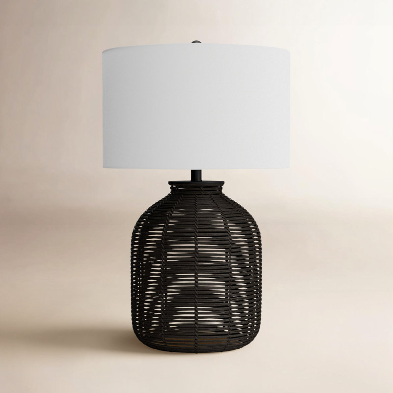 Zeppelin Alma Rattan Table Lamp, Black