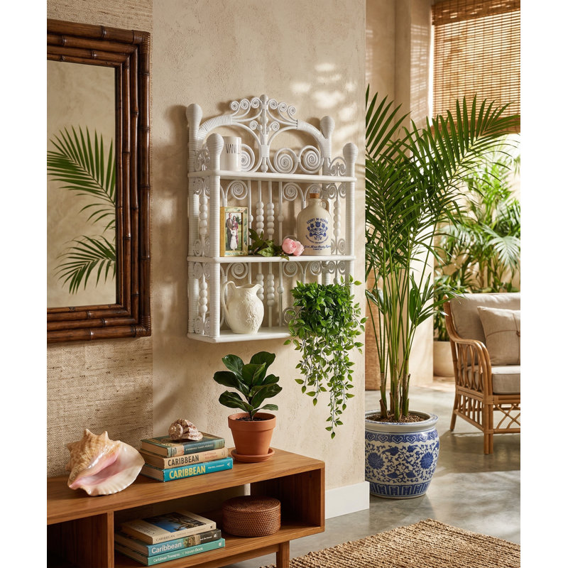 Belvedere 3 Piece Solid Wood Bracket Shelf, Glossy White
