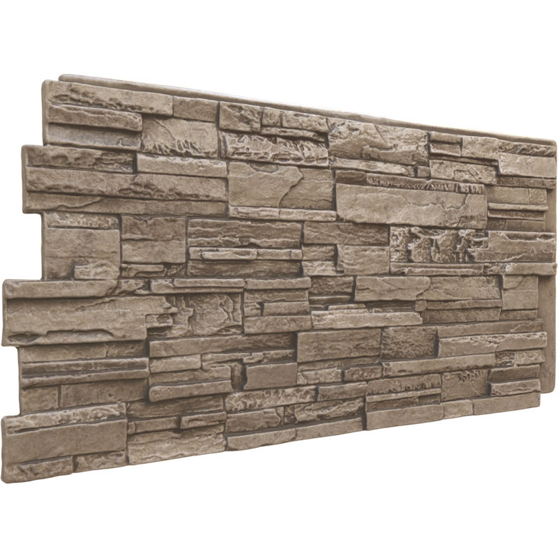 EverStone Cascade Faux Stone Panel, Soft Ash