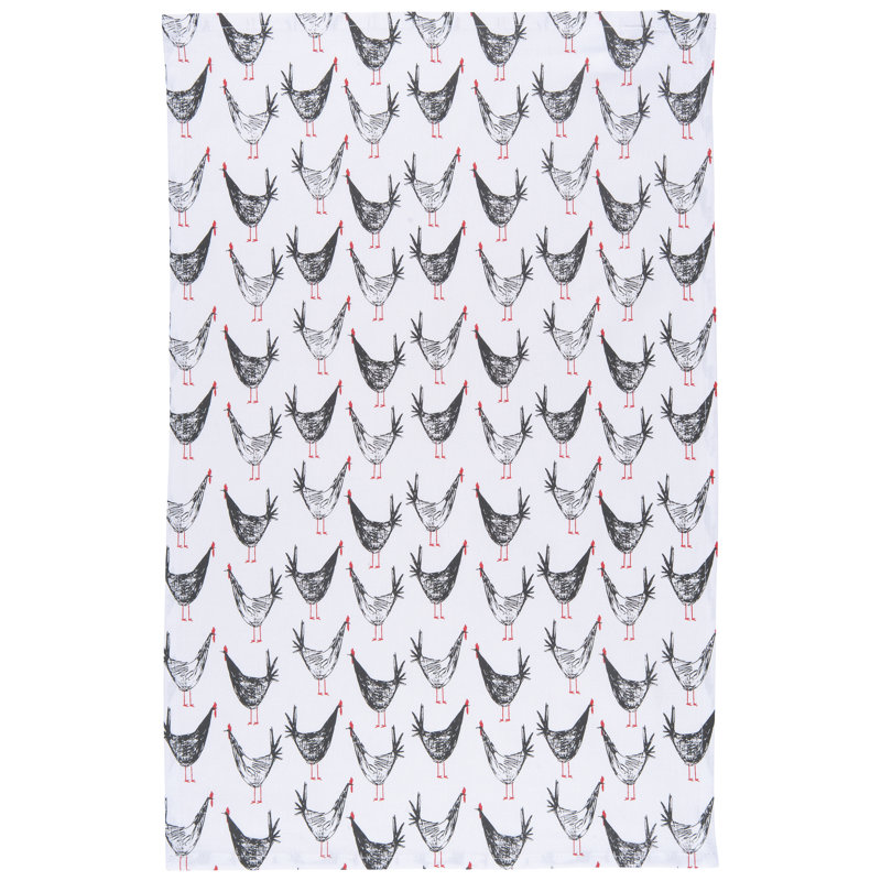 Serviette de thé avec rayures à poulet