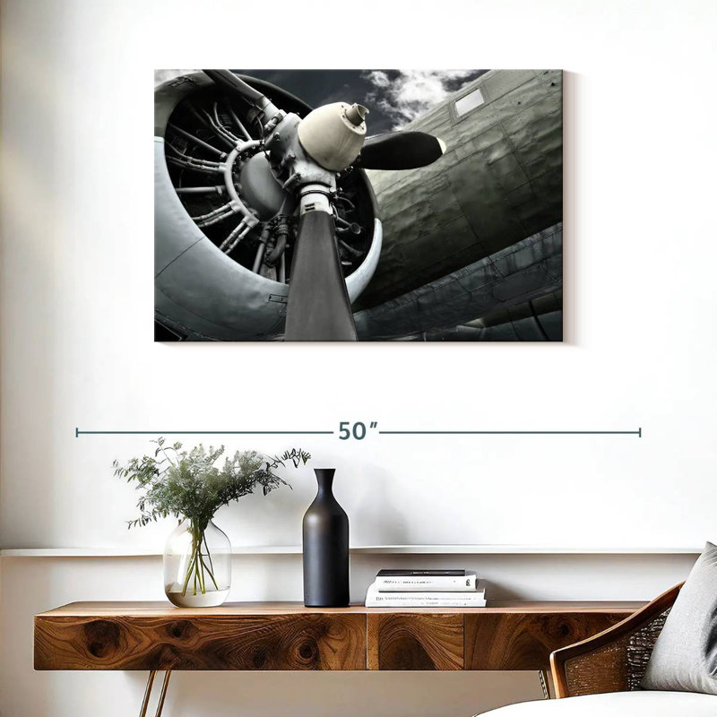Mehar Black Propeller, 24" H x 36" W