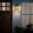 11.75"H Ismaeel Amber Stained Glass and Oil Rubbed Bronze Outdoor Lantern Wall Sconce