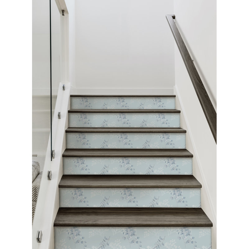 Montant d'escalier en vinyle Breezy Blooms, Bleu, H 7 po x l 48 po