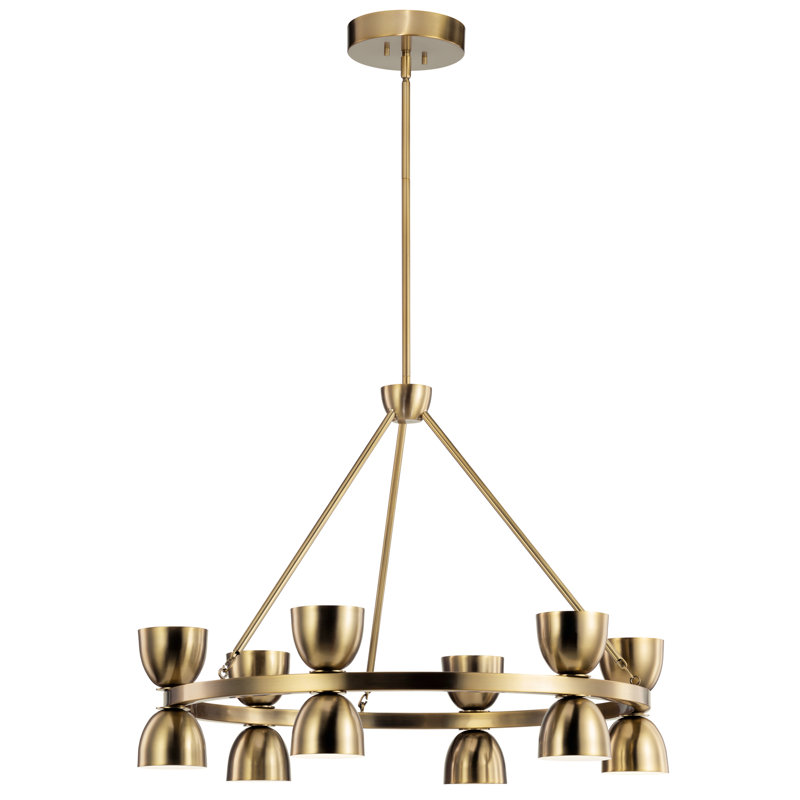 Lustre Baland 12Lt DEL, Laiton naturel brossé