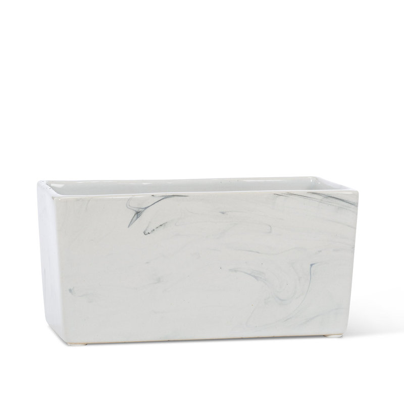Boîte à fleurs rectangulaire en marbre
