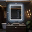 Miroir de salle de bain DEL à DEL, lumière réglable, verre antibuée-1287421639