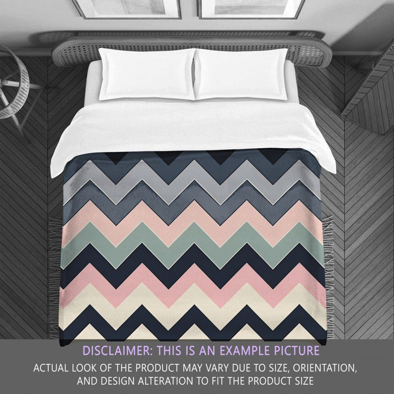 Chevron Comforter, Twin Extra Long Comforter, Navy/Pink
