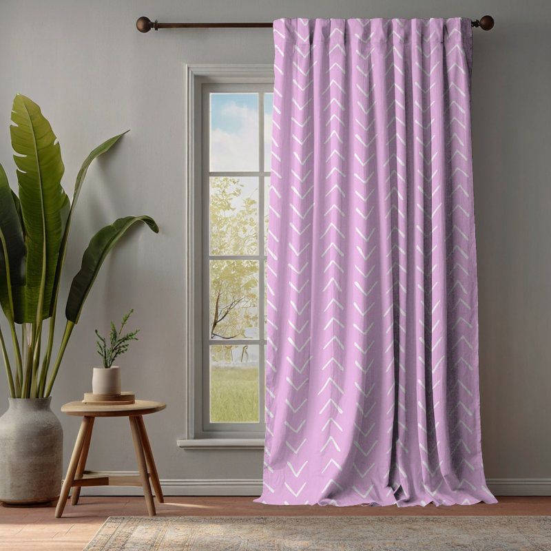 Bohemian Room Lined Single Panel Curtain, Pink, 140cm Width x 175cm Drop