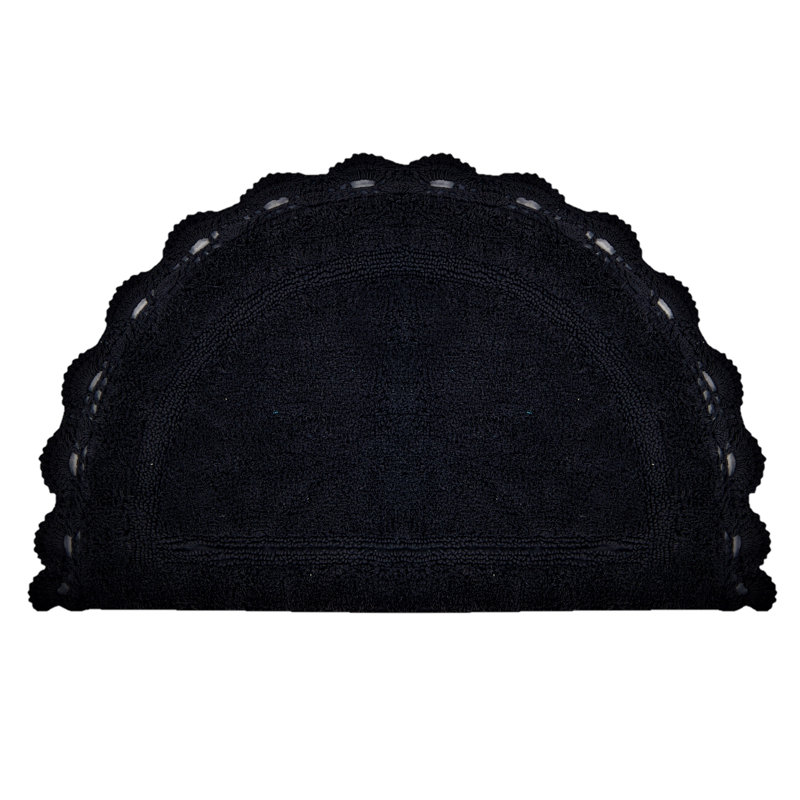 Cotton Non-Slip Bath Rug, Black