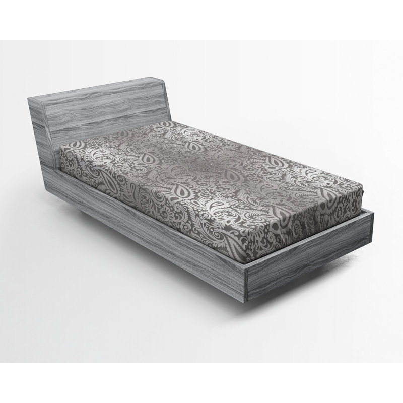 Microfiber Fitted Sheet, Twin Fitted Sheet, Gray Paisley