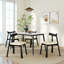 Chaise de salle à manger rembourrée en similicuir 4 pièces Hanes-1042392522