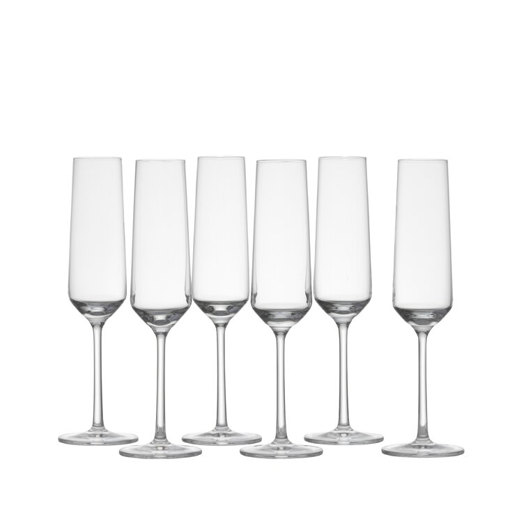 JoyJolt Black Swan Crystal Stemmed Champagne Glasses Set 7.3 oz