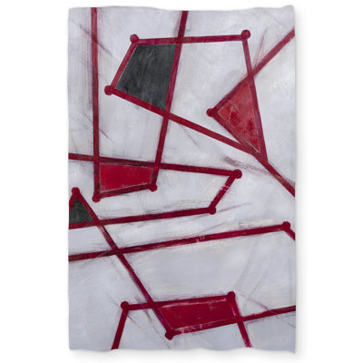 Red Outlines Shapes Duvet Cover | Contemporary Home Decor