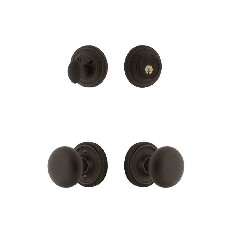 Nostalgic Warehouse Classic Rosette Entry Set with New York Knob, Oil-Rubbed Bronze, 2.75