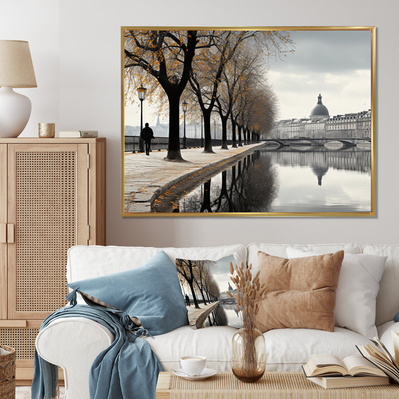 Paris lumière de Paris, Cadre flottant doré, H 12 po x l 20 po x P 1 po