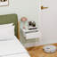 HOMCOM Floating Bedside Table Wall-Mounted Nightstand White