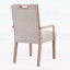 Élégantes chaises de salle à manger rembourrées beiges avec accoudoirs, ensemble de 2, structure en bois d'hévéa noyer pour plus de confort et de style-421871131