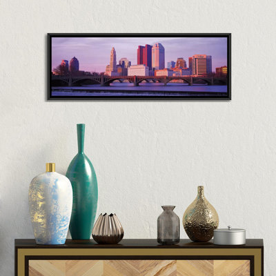 Columbus panoramique cityscape, reproduction de photo sur toile en noir et blanc