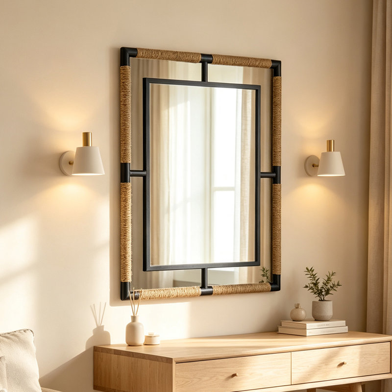 Mirror Iron Rectangle Wall Mirror