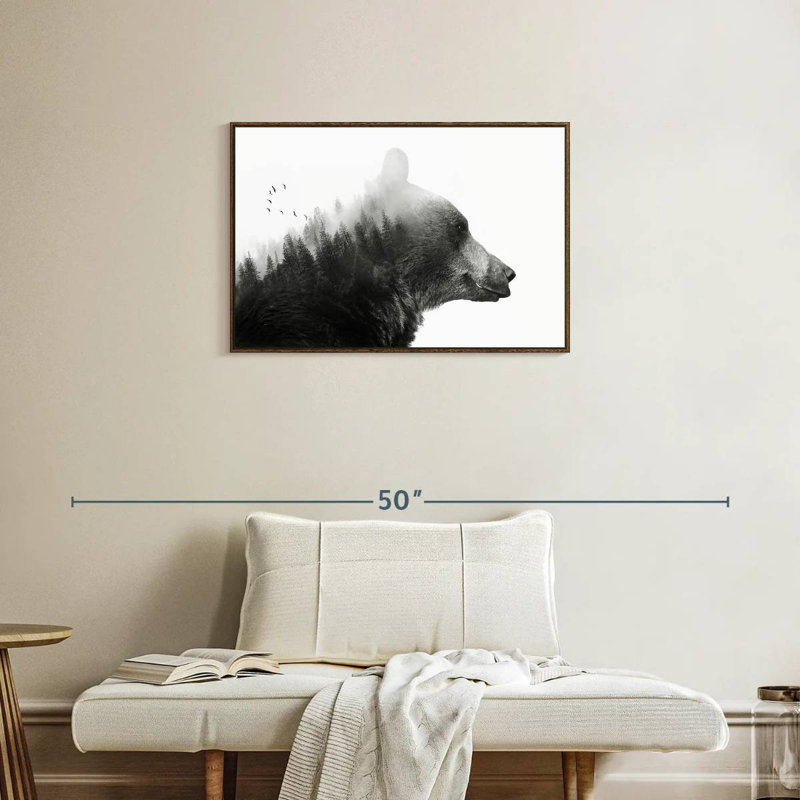 Nature gros ours I, Cadre flottant noyer, 31 po x 21 po