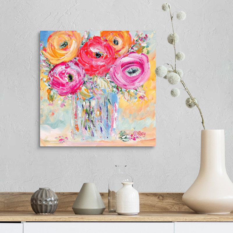 Reproduction d’art sur toile « burst of Bloom » par Robby Ebert, Toile tendue, H 16 po x l 16 po, Sans cadre