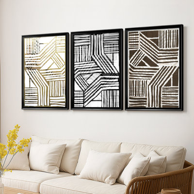 Printed Nokomis I  -Custom Framed  Wrapped Gallery Canvas - 3 Pieces