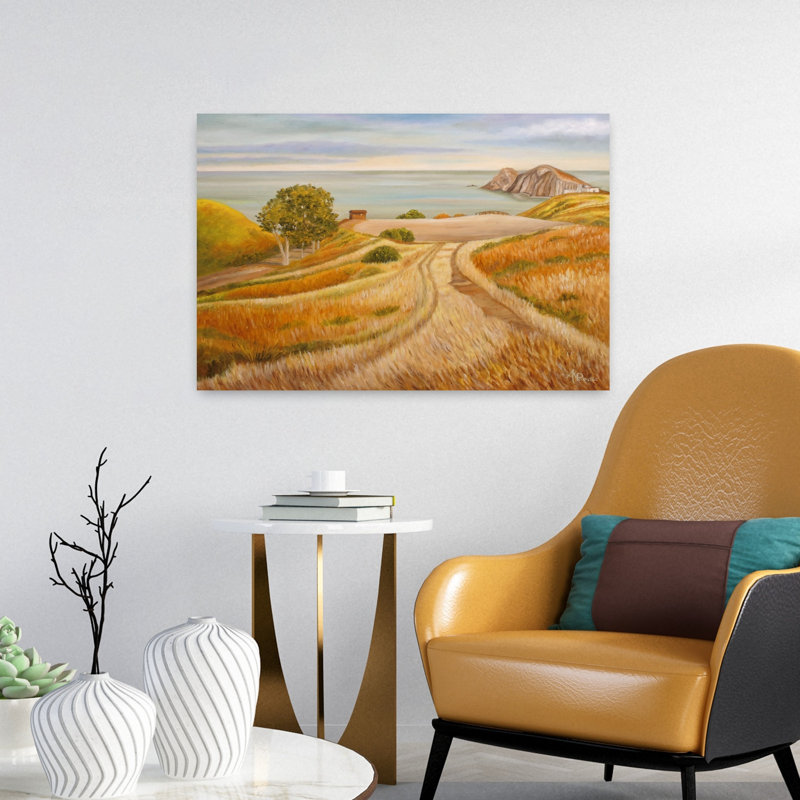 Golden Coastal Landscape by Angeles M. Pomata - Wrapped Canvas Print, 60.96 cm H x 40.64 cm W
