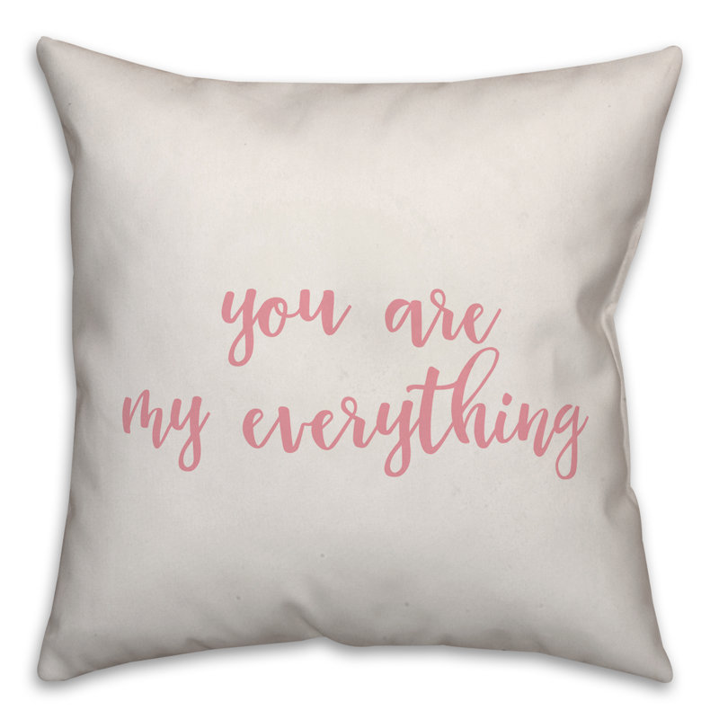  Coussin You You My My Everything, Coussin décoratif, Blanc / rose