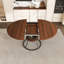 Table de salle à manger extensible de 43 po pour 4 à 6 personnes, table de cuisine de ferme extensible avec tablette de rangement et base en métal, table extensible en bois brun et noir de 43 à 59 po, grande table ronde pour la maison (sans chaises)