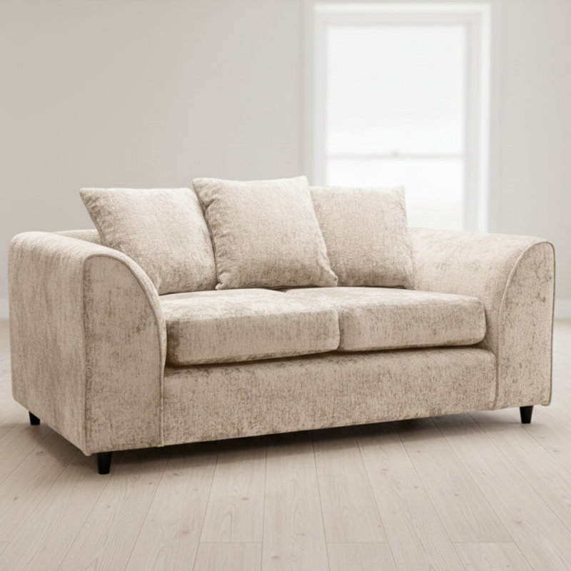 2 Seater Chenille Sofa, Beige