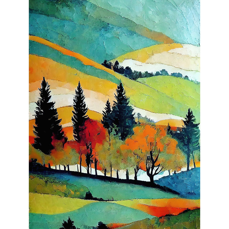 Colourful Autumn Landscape Scotland Hillside Forest 1 Piece Wall Art, 40.5cm H x 30.5cm W x 0.2cm D, Unframed