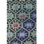 Tapis unique turquoise / gris anthracite / bleu 4 pi 9 po x 8 pi 11 po Jijim