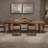 Brown Rectangular Solid Wood Dining Table-245076222