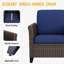 Ensemble de conversation 4 pièces pour fauteuil d'extérieur courbé en osier brun avec coussins et repose-pieds-1005374381