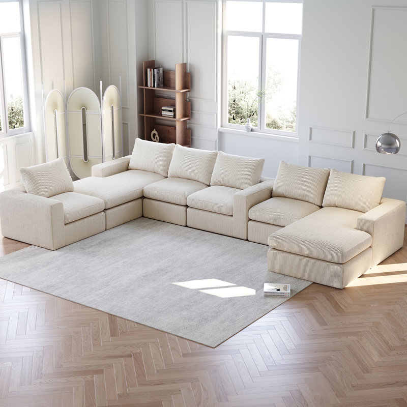 Canapé modulaire en Corduroy, Beige