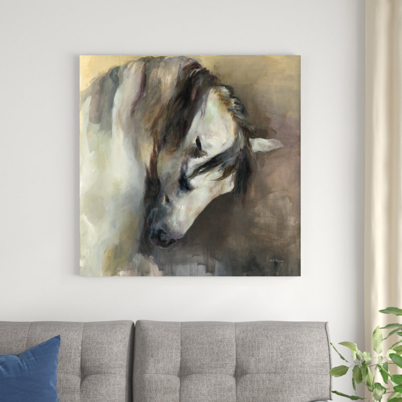 Cheval classique par Marilyn Hageman - Peinture, H 36 po x l 36 po, Non, Toile tendue