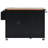 54.5" Farmhouse Kitchen Island With Storage Rack, Drop Leaf, Spice Rack, Rolling Cart & Power Outlet, Black-1482858890