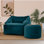 Natalia Velvet Armchair Bean Bag and Round Footstool
