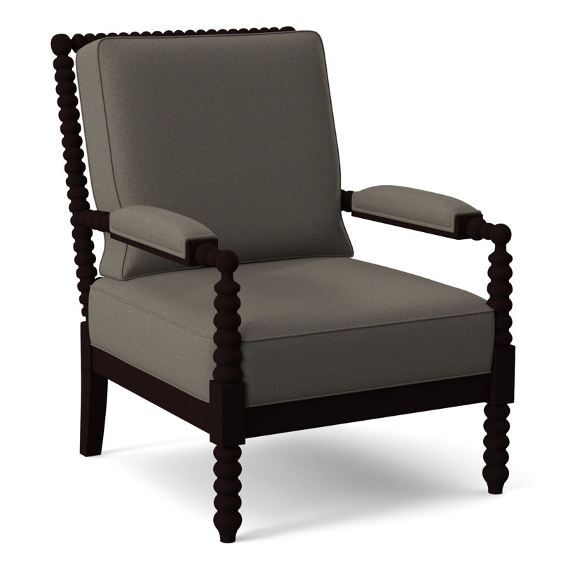 Lind Island 29" Wide Lounge Chair, Java Finish, Gray Sugar Performance; 0863-84