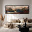 Grande toile murale encadrée, décor de paysage de montagne abstrait chaleureux - 60 po x 20 po, 60 po x 30 po-441060377-441060375