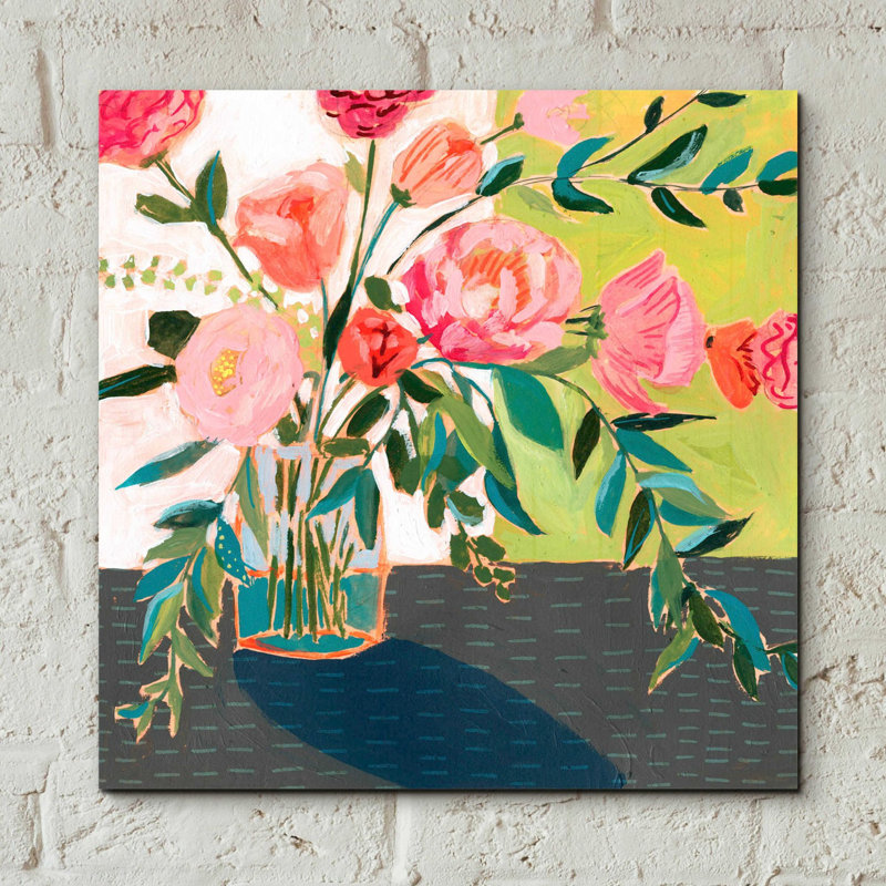 «Quirky Bouquet I» par Victoria Borges, art mural acrylique, H 12 po x l 12 po x P 0,13 po