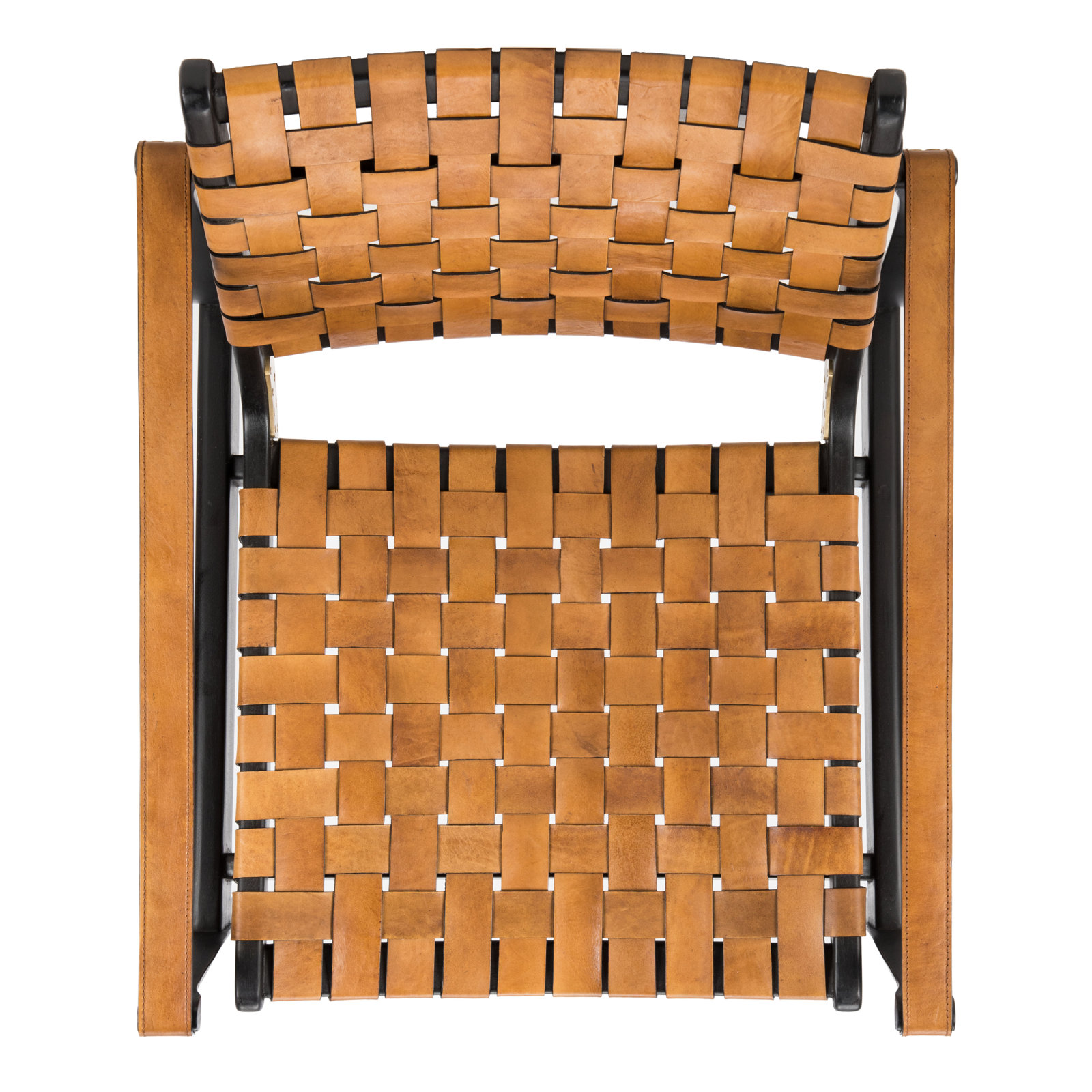 Kenan Upholstered Armchair, Brown Genuine Leather, Black
