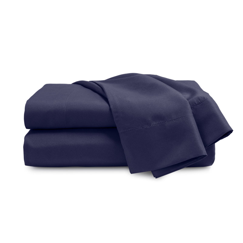 Crosshatch Microfiber, 2 Standard Pillowcases, Navy