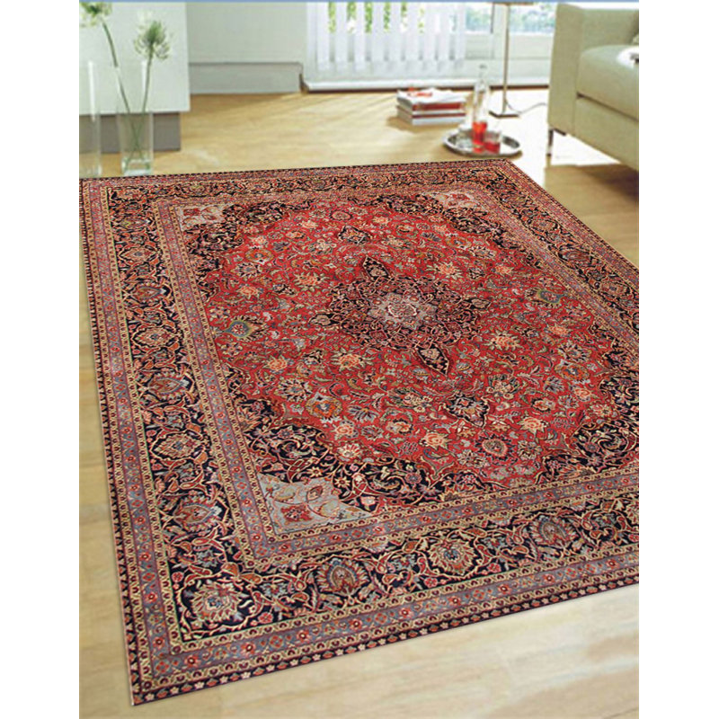 Azerbaijan Handmade Wool Floral Area Rug, Rectangle 5' x 7'
